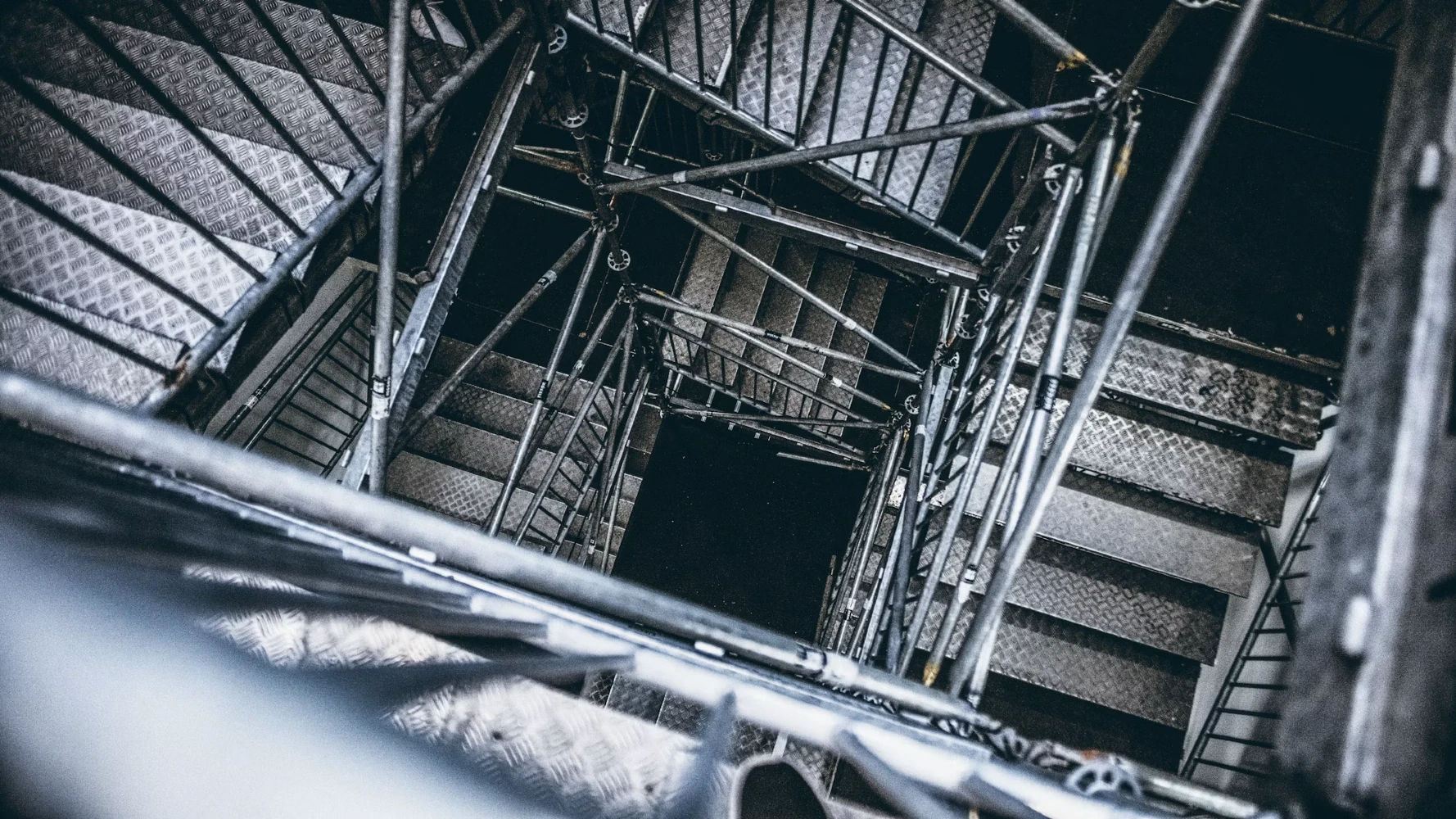 a stairwell under maintenance